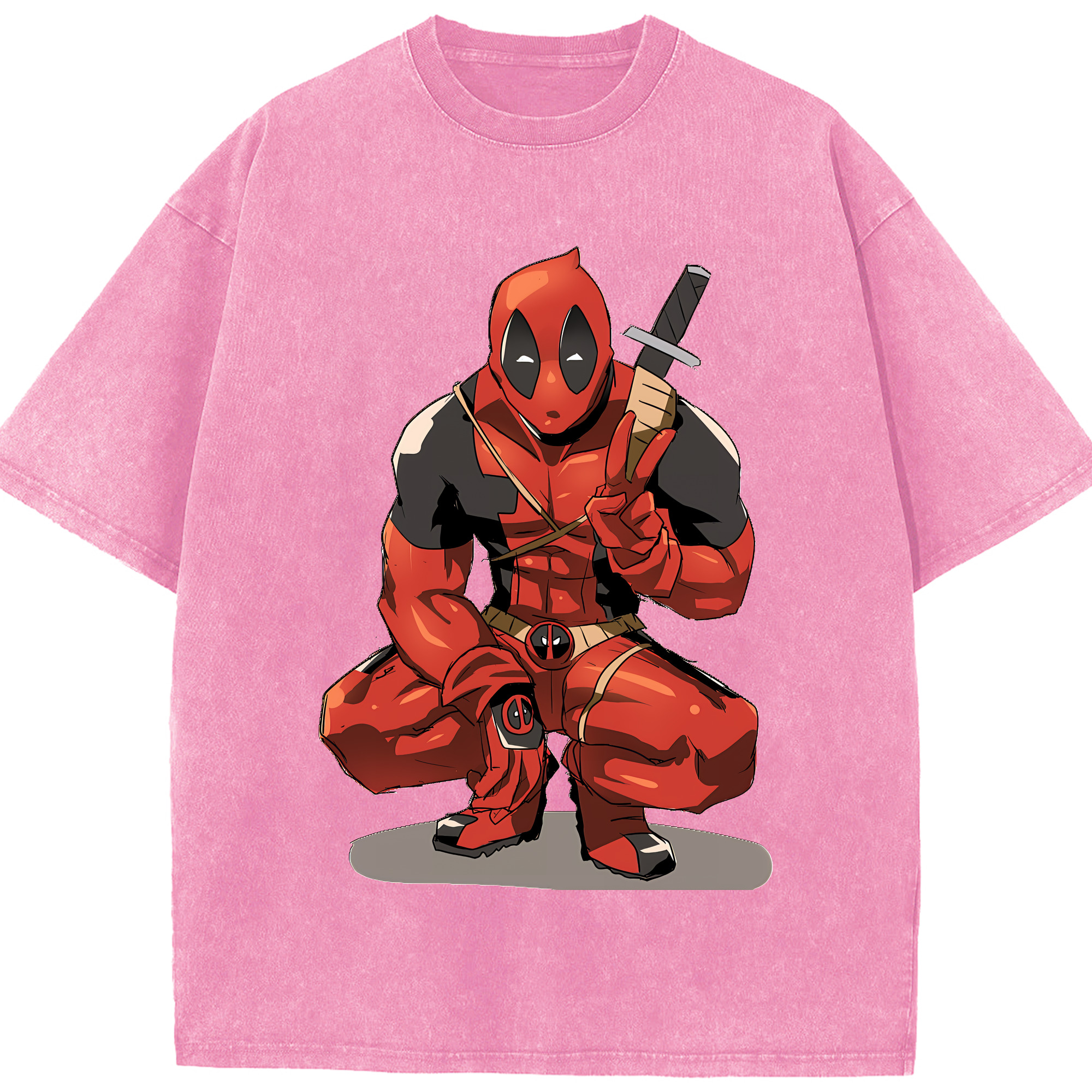（画像用） Deadpool デッドプール 綿100% ヴィンテージ風 半袖Tシャツ（フロントプリント）